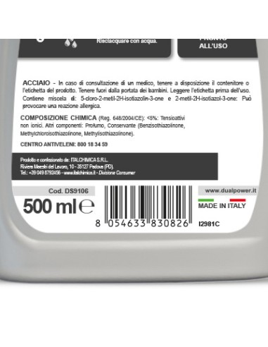 dual power acciaio spray - 500ml - detergente per superfici inox: tuttocasashop.it: pulizia e cura della casa