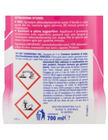 wc net detergente per wc 700ml - candeggina profumata gel: tuttocasashop.it: pulizia e cura della casa