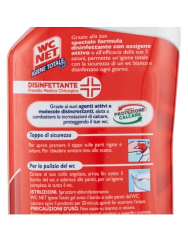 wc net detergente per wc 700ml - igiene totale gel - disinfettante 5 azioni: tuttocasashop.it: pulizia e cura della casa