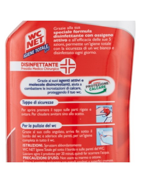 wc net detergente per wc 700ml - igiene totale gel - disinfettante 5 azioni: tuttocasashop.it: pulizia e cura della casa