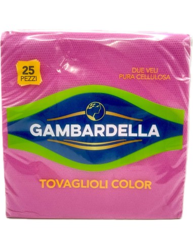 gambardella tovaglioli doppio velo 33x33cm 25 pezzi - fucsia: tuttocasashop.it: carta & monouso