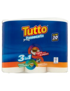 tutto panno carta assorbente riutilizzabile - 3 rotoli - anche per alimenti: tuttocasashop.it: carta & monouso