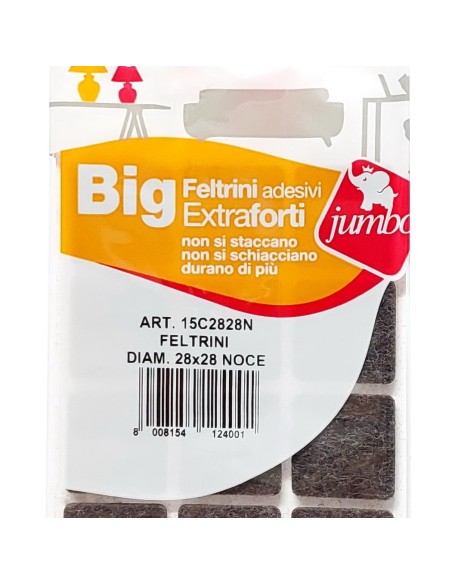 24 feltrini quadrati medi - 28x28mm - color noce - autoadesivi: tuttocasashop.it: altro - bazar