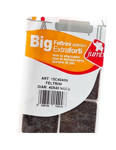 12 feltrini quadrati grandi - 40x40mm - color noce - autoadesivi: tuttocasashop.it: altro - bazar