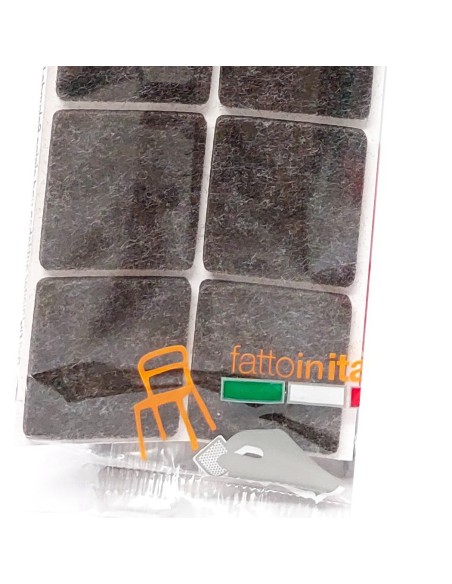 12 feltrini quadrati grandi - 40x40mm - color noce - autoadesivi: tuttocasashop.it: altro - bazar