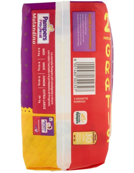 pampers progressi pannolini - taglia 2 mini 3-6kg - 30 pezzi: tuttocasashop.it: igiene e cura della persona