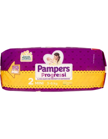pampers progressi pannolini - taglia 2 mini 3-6kg - 30 pezzi: tuttocasashop.it: igiene e cura della persona