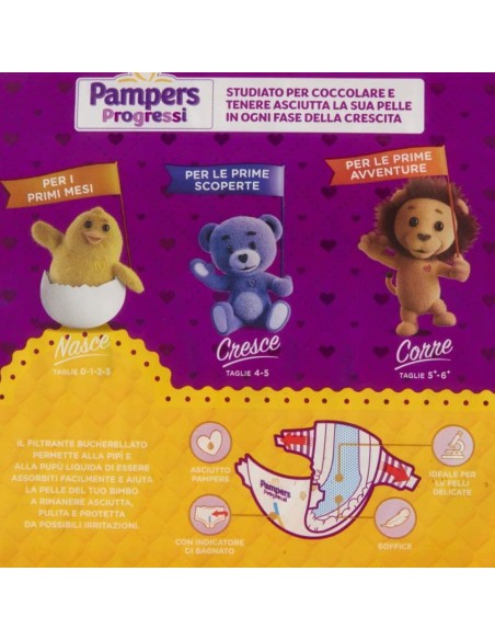 pampers progressi pannolini - taglia 2 mini 3-6kg - 30 pezzi: tuttocasashop.it: igiene e cura della persona