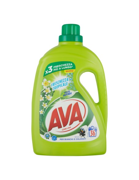 ava detersivo lavatrice liquido - 36 lavaggi 1800ml - freschezza tropicale: tuttocasashop.it: prodotti per bucato e tessuti