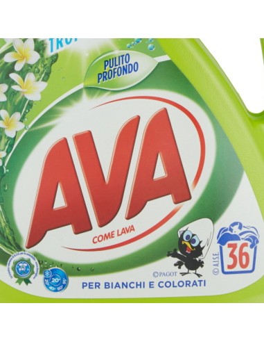 ava detersivo lavatrice liquido - 36 lavaggi 1800ml - freschezza tropicale: tuttocasashop.it: prodotti per bucato e tessuti