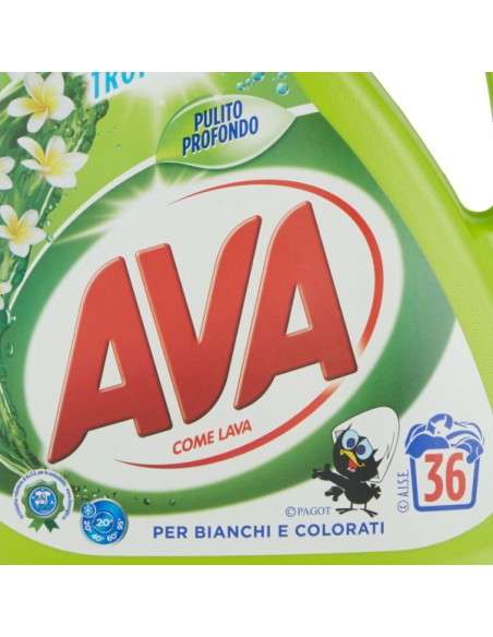ava detersivo lavatrice liquido - 36 lavaggi 1800ml - freschezza tropicale: tuttocasashop.it: prodotti per bucato e tessuti