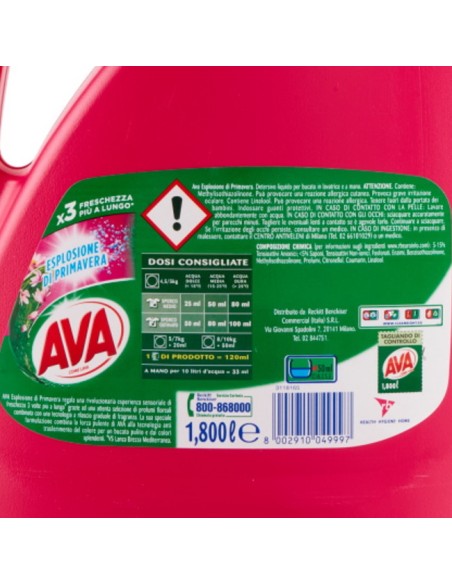 ava detersivo lavatrice liquido - 36 lavaggi 1800ml - esplosione primavarile: tuttocasashop.it: prodotti per bucato e tessuti