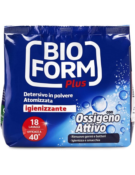 bioform detersivo lavatrice in polvere - 18 misurini - 990g - igienizzante: tuttocasashop.it: prodotti per bucato e tessuti
