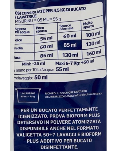 bioform detersivo lavatrice in polvere - 18 misurini - 990g - igienizzante: tuttocasashop.it: prodotti per bucato e tessuti