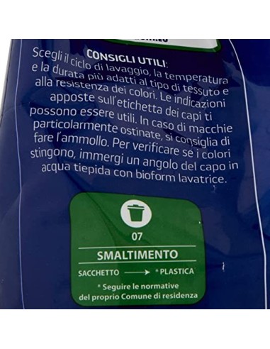bioform detersivo lavatrice in polvere - 18 misurini - 990g - igienizzante: tuttocasashop.it: prodotti per bucato e tessuti