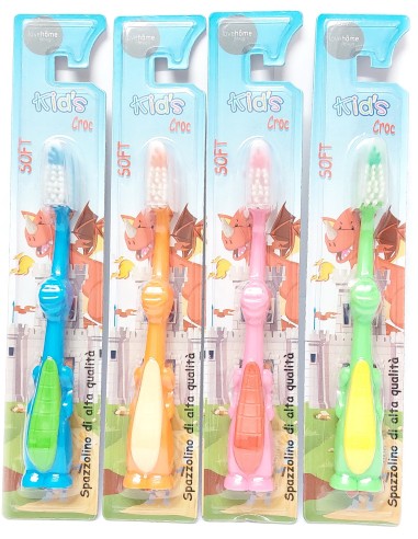 lovehome kids croc - spazzolino da denti per bambini - colori assortiti: tuttocasashop.it: igiene e cura della persona