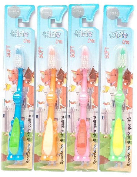 lovehome kids croc - spazzolino da denti per bambini - colori assortiti: tuttocasashop.it: igiene e cura della persona