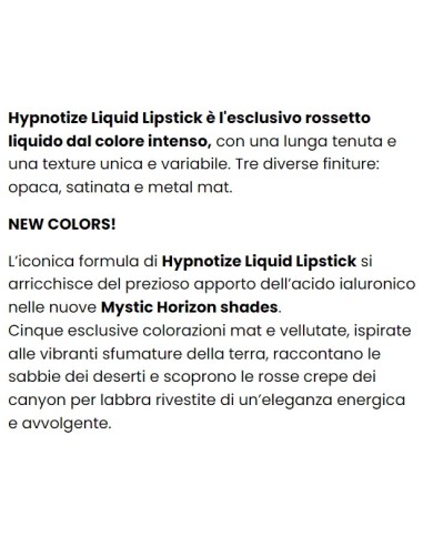 astra hypnotize liquid lipstick mystic horizon - rossetto - sassy: tuttocasashop.it: igiene e cura della persona