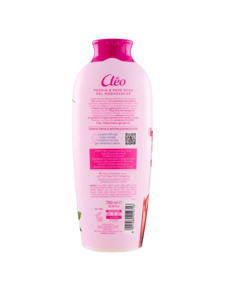 cleo bagnodoccia 750ml - vellutante - peonia e pepe rosa del madagascar: tuttocasashop.it: igiene e cura della persona
