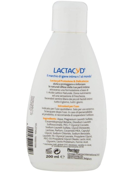 lactacyd detergente intimo - 200ml - protezione & delicatezza: tuttocasashop.it: igiene e cura della persona