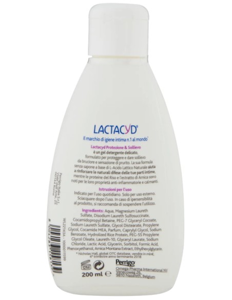 lactacyd detergente intimo - 200ml - protezione & sollievo - pelli irritate: tuttocasashop.it: igiene e cura della persona