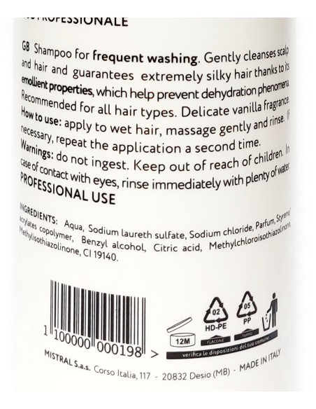 struktis shampoo professionale - 1 litro - vaniglia - lavaggi frequenti: tuttocasashop.it: igiene e cura della persona
