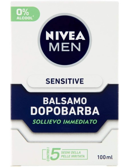 nivea for men after shave sensitive - 100ml - balsamo dopobarba senza alcool: tuttocasashop.it: igiene e cura della persona