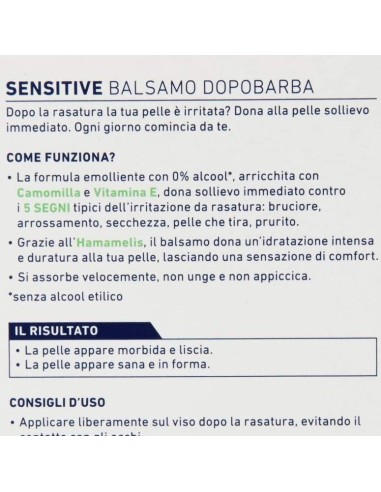nivea for men after shave sensitive - 100ml - balsamo dopobarba senza alcool: tuttocasashop.it: igiene e cura della persona