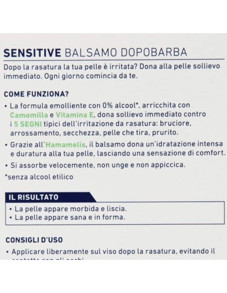 nivea for men after shave sensitive - 100ml - balsamo dopobarba senza alcool: tuttocasashop.it: igiene e cura della persona