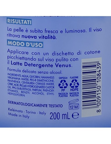 venus lozione tonica viso - 200ml - stimolante - stimola rinfresca illumina: tuttocasashop.it: igiene e cura della persona