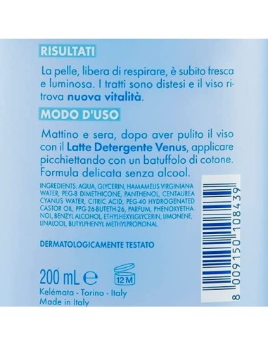 venus lozione tonica viso - 200ml - stimolante - stimola rinfresca illumina: tuttocasashop.it: igiene e cura della persona