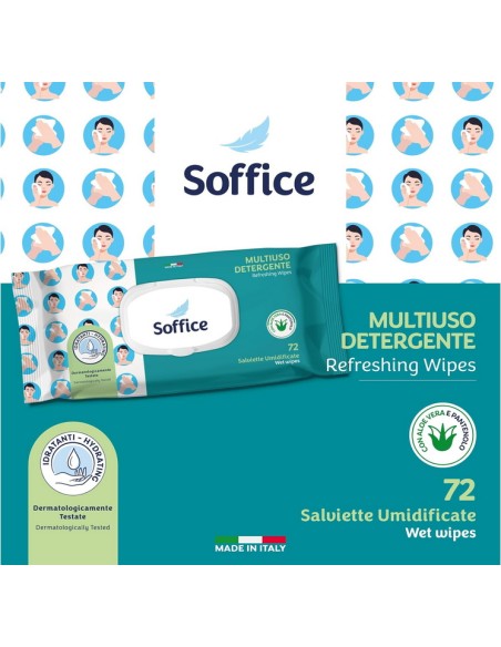 soffice 60 salviettine umidificate milleusi - family - aloe e pantenolo: tuttocasashop.it: igiene e cura della persona
