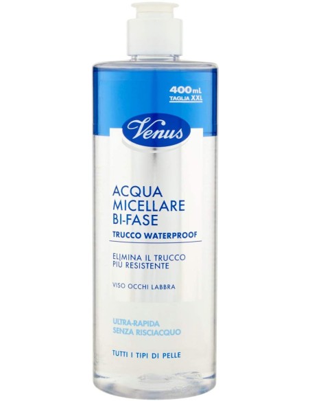 venus acqua micellare 400ml - bi-fase - trucco whaterproof viso occhi labbra: tuttocasashop.it: igiene e cura della persona