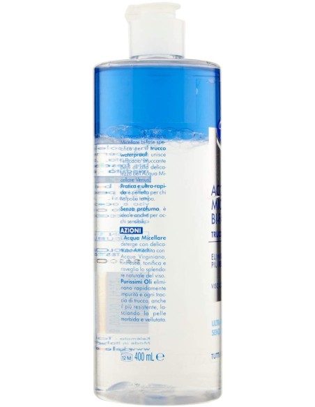 venus acqua micellare 400ml - bi-fase - trucco whaterproof viso occhi labbra: tuttocasashop.it: igiene e cura della persona