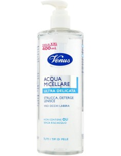 venus acqua micellare 400ml - ultra delicata - struccante viso occhi labbra: tuttocasashop.it: igiene e cura della persona