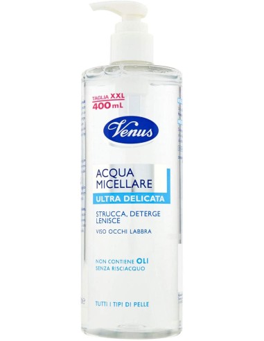 venus acqua micellare 400ml - ultra delicata - struccante viso occhi labbra: tuttocasashop.it: igiene e cura della persona