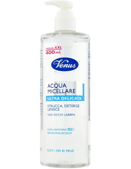 venus acqua micellare 400ml - ultra delicata - struccante viso occhi labbra: tuttocasashop.it: igiene e cura della persona
