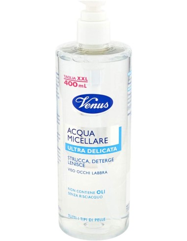 venus acqua micellare 400ml - ultra delicata - struccante viso occhi labbra: tuttocasashop.it: igiene e cura della persona