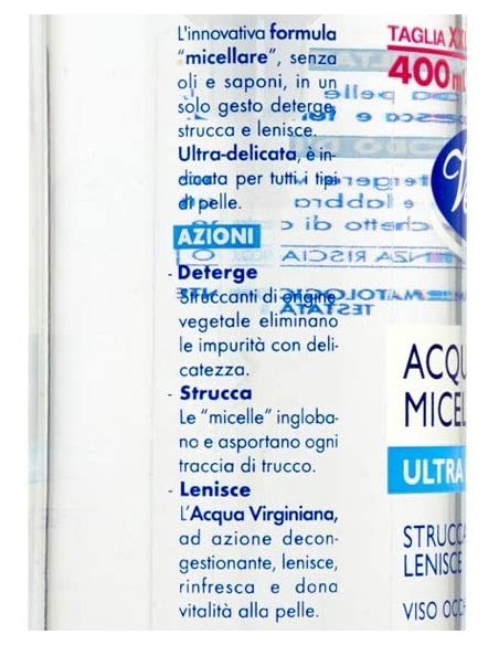 venus acqua micellare 400ml - ultra delicata - struccante viso occhi labbra: tuttocasashop.it: igiene e cura della persona
