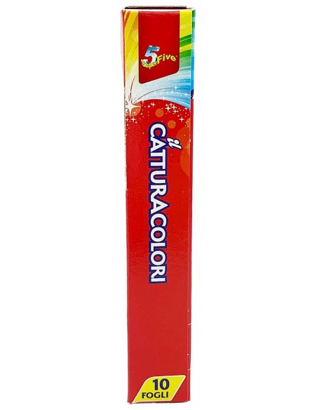 super five 5 - il cattura colori - 10 foglietti acchiappa colore - lavatrice: tuttocasashop.it: prodotti per bucato e tessuti