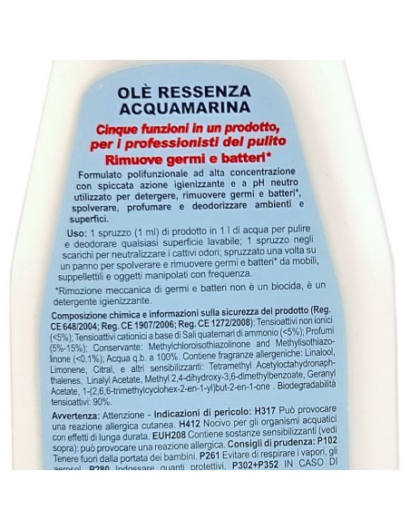 ole' oies ressenza deodorante multiuso igienizzante 750ml - acquamarina: tuttocasashop.it: pulizia e cura della casa