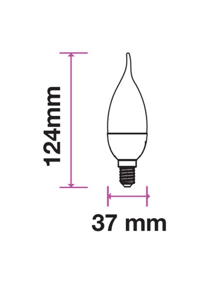 v-tac lampadina a led - fiamma - e14 4w 2700k - luce calda: tuttocasashop.it: altro - bazar