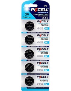 pkcell pile bottone lithio cr2016 3v lithium button cell - 5 pezzi: tuttocasashop.it: altro - bazar