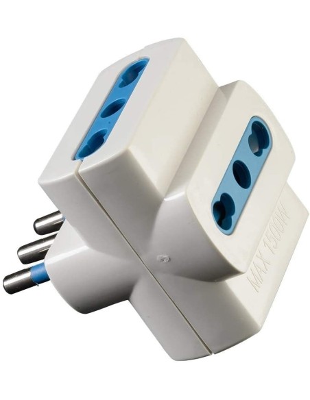 adattatore presa tripla 10/16a - con spuna 16a - bianco: tuttocasashop.it: altro - bazar