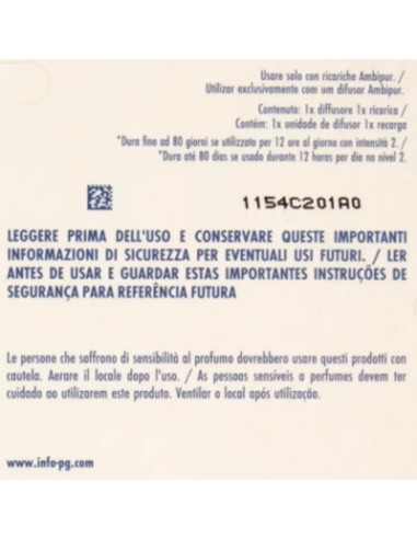 ambipur deodorante ambienti elettrico - 20ml 80 giorni - vaniglia: tuttocasashop.it: pulizia e cura della casa