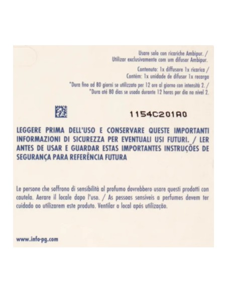 ambipur deodorante ambienti elettrico - 20ml 80 giorni - vaniglia: tuttocasashop.it: pulizia e cura della casa