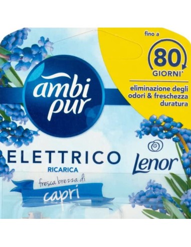ambipur deodorante ambienti elettrico - 20ml 80 giorni - ricarica - capri: tuttocasashop.it: pulizia e cura della casa