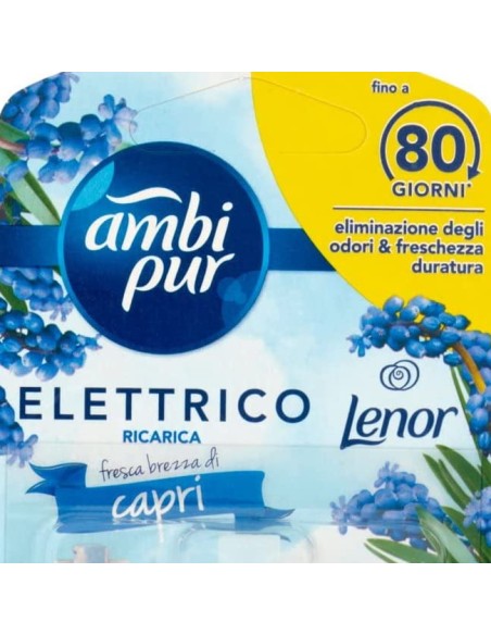 ambipur deodorante ambienti elettrico - 20ml 80 giorni - ricarica - capri: tuttocasashop.it: pulizia e cura della casa