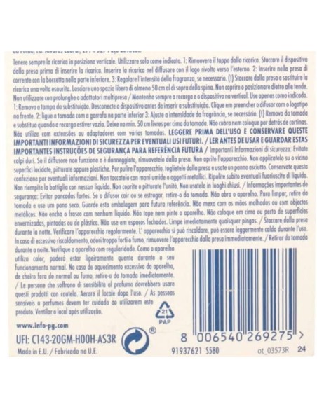 ambipur deodorante ambienti elettrico - 20ml 80 giorni - ricarica - capri: tuttocasashop.it: pulizia e cura della casa
