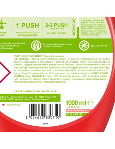 dual power detersivo per piatti e stoviglie con erogatore 1l aloe melograno: tuttocasashop.it: pulizia e cura della casa